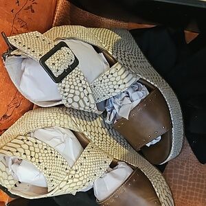 Freebird Terra white snake multi size 8 sandals